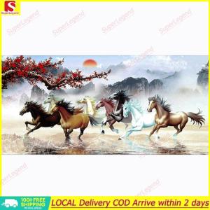 【Big Sale】100x50cm 5D DIY Diamond Painting Nine Horses Full Round Drill Cross Stitch Kit【SuperLegend】