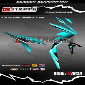 STICKER STRIPING SUPRA GTR 150R SPORT KODE LA0839 STIKER MOTOR STRIPING SEMIFULL VARIASI LIST SIMPEL SATU SET KANAN KIRI