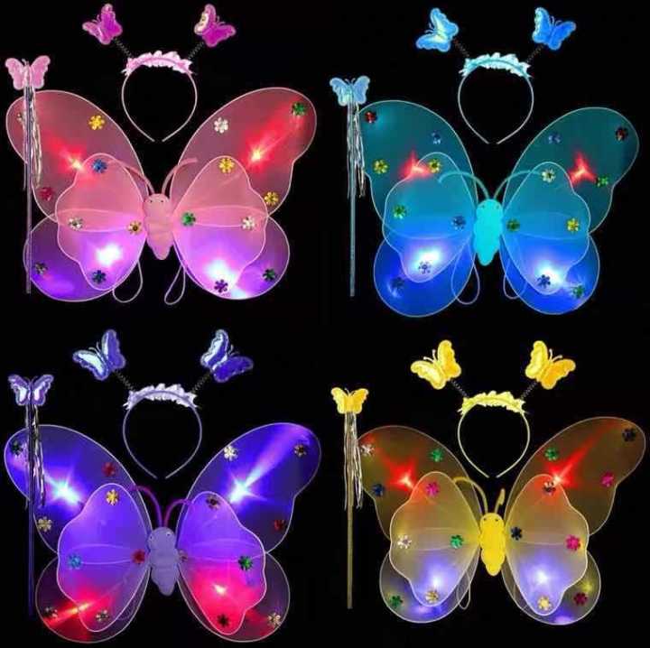 Kids Fairy Ladybug/Bee Wing Costume Set - Includes Wings, Wand, And Headband For Dress-Up - View #9