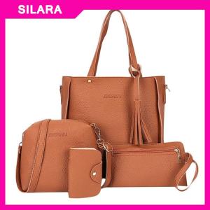 SILARA 9 Colors Ladies Leather Bag Set 4pcs Shoulder Bag Handbag Messenger Bag Set