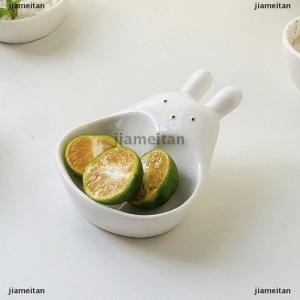 [COD] jiameitan จานชามเซรามิคสามมิติลายกระต่ายการ์ตูนน่ารักสุดๆจานชามใส่อาหารกระต่ายขาว