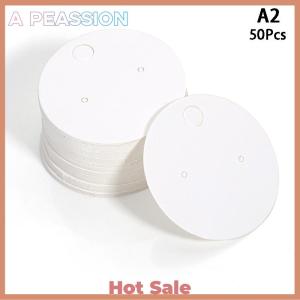 [A Peassion]💖[HOT SALE]🎈🎈 50pcs Round Cardboard Earring Display Cards Blank Kraft Paper Jewelry Hanging Tags For Earring Ear Studs Selling Packaging