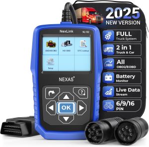 Nexas NL102 OBD2 Scanner Lengkap Sistem 12V/24V Universal Heavy Duty Diesel Truck Scanner Untuk Volvo/Hino/isuzu/Fuso/UD Periksa Mesin Pembaca Kode Alat Pemindai Diagnostik Scanner