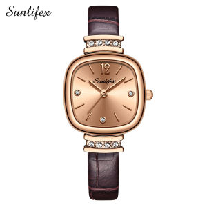 Sunlifex Jam Tangan Wanita Tali Kulit Jam Tangan Cewek + Kotak Gratis SL8001