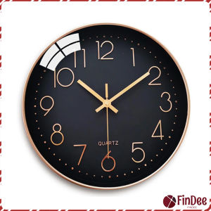 FinDee นาฬิกาแขวนทรงกลม นาฬิกาเดินเงียบ เรียบง่ายและมีสไตล์ wall clock