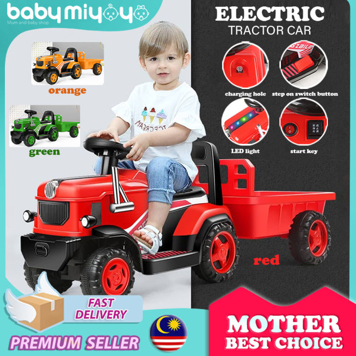 Baby MiyOyO EKC032 RED Children Electric Tractor Car Lorry Truck  Electromobile Rechargeable Merah Ride On LED Kereta Kids Boy Girl Budak  Lazada