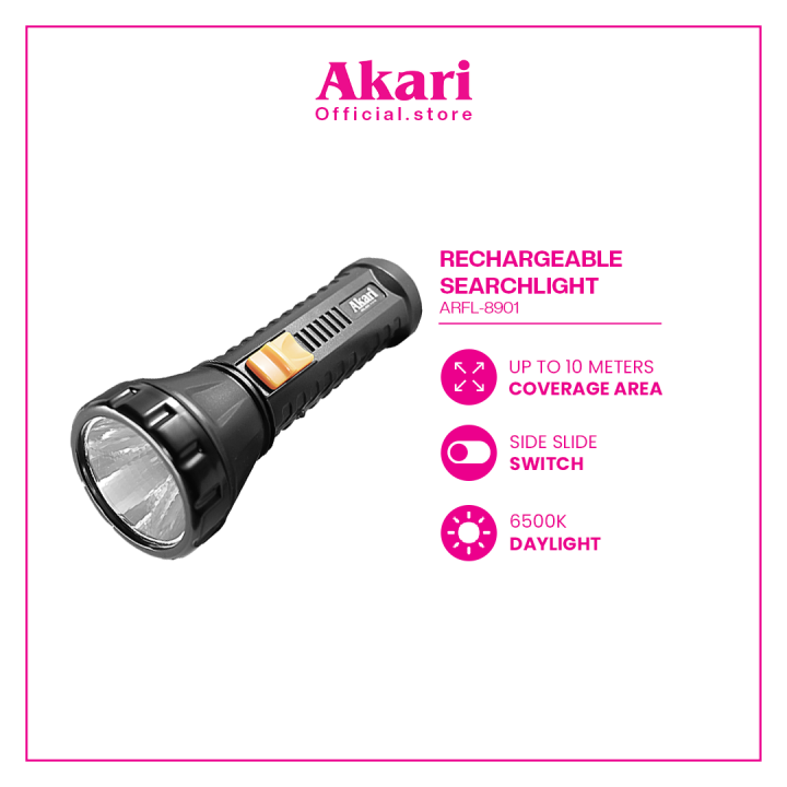 akari rechargeable flashlight price Plastic Emergency Light Torch, Multicolour, Pack of 1 : Buy Online at Best in KSA Akari LED Rechargeable Flashlight (ARFL-8901)