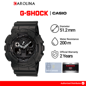 Jam Tangan Pria Casio G-Shock G-Classic GA-100-1A1 Analog-Digital Dial Dial Resin Band