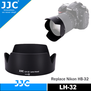JJC Reversible Lens Hood Shade Replace HB-32 For NIKON AF-S 18-70mm or 18-135mm f/3.5-4.5G ED-IF DX Zoom-Nikkor & NIKON AF-S DX NIKKOR 18-105mm or 18-140mm f/3.5-5.6G ED VR LensAllows Putting 67mm Original Lens Cap/Filter