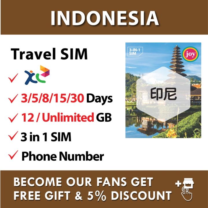 【Indonesia】【Bali】【Jakarta】【3 30days UnlimitedGB】【30Days 12GB】Travel