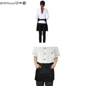 WP💓💛💖 Black Bust Waiter Short Apron Kitchen Restaurant Flirty With Pocket