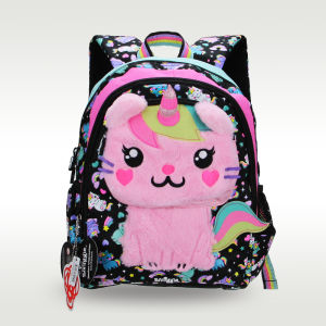 Australia Smiggle High Quality Original Childrens Schoolbag Girls Backpack Cute Pink Plush Cat Schoolbag New Cartoon Kids Bags