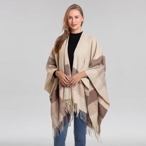 KANNERT Tua rua Khăn choàng họa tiết kẻ sọc. Vải giả cashmere Thanh lịch Khăn quàng cổ mềm mại Thời trang Nhẹ Áo choàng ấm áp Phụ nữ