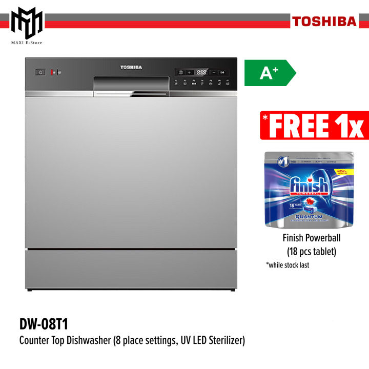 Toshiba DW08T1 Portable / Table Top Dishwasher 8 Place Setting 8L