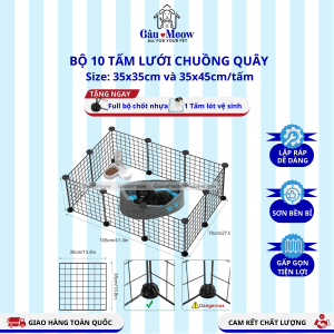 [Combo10] Tấm lưới sắt làm chuồng vây nhà ở hoặc huấn luyện vệ sinh đúng chỗ cho chó mèo thỏ - tặng chốt nhựa