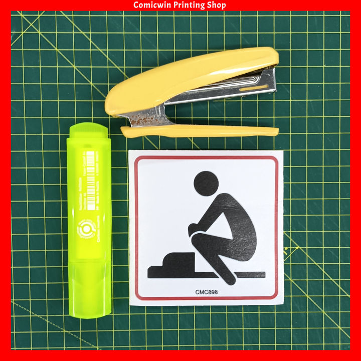 5x9 Sticker CMC898-899 Sign Sticker Toilet Type (9.5x9.5cm) Squat Toilet, Toilet ...