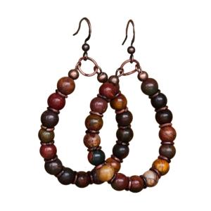Artistic Bohemian Inspired Natural Stone Earrings Unique Beaded Ear Rings for Women Who Love Vintage Styles