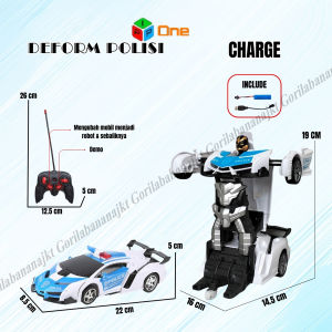 Mainan Anak Mobil Remote Control Deformation transformers Berubah Menjadi Robot