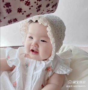 For 1-12 Month Baby Girl --Smart Baby Korean Lovely Flowers Style New Born Infant Girl Child Baby Girls Baptism Hat Gift LH M23