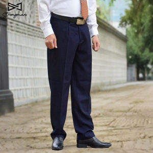 Quần Âu Nam Trung Niên STRONGMAN 2 Ly Vải Đốm Cao Cấp – Phom Suông Đứng Dáng Hạn Chế Nhăn Xù QDA-001