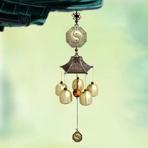 7 Star Fengshui Wind Chimes Brass Windchimes Indoor Ornaments Home Office Decoration