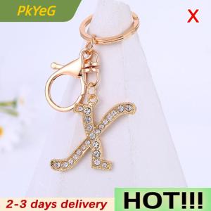 PkYeG Women Alphabet Pendant With Key Ring Color A-Z 26 Letters Keychain For Women Purse Handbags Charms Accessories