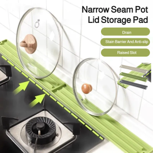 Silicone narrow slit pot lid storage mat Countertop non-slip mat Chopping board storage drain mat Kitchen stove insulation mat