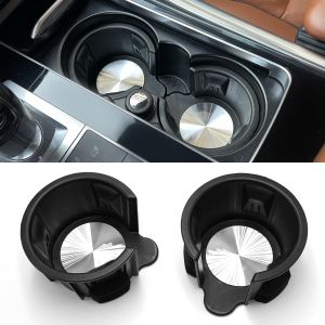 TTCR-II Compatible with Range Rover Cup Holder Replacement 2 PCs for Range Rover Center Console Cup Holder 2010-2017 for Discovery 3 Console Bottle Organizer 2004-2016 (Half-Stainless Piece