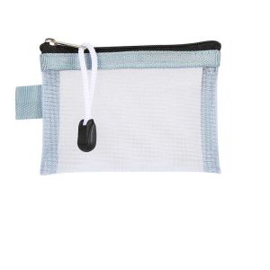 Portable Coin Purse Lipstick Earphone Data Line Key Storage Bag Credit ID Card Organizer Mini Transparent Nylon Mesh Card Bag Zipper Pouch Traveling Portable Small Bags