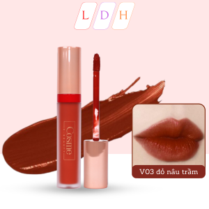 Son Kem Lì CSOME velvet tint mịn như nhung màu sắc rõ nét màu sắc rõ nét nhẹ môi không làm khô môi. V01 đỏ cam