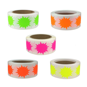 500 Pieces Rainbow Color Coding Labels Stickers Self Adhesive Fluorescent Stickers for Embossing Gift Box Sealing Labels