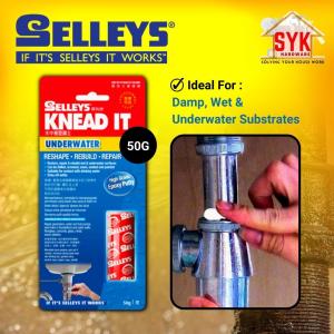 SYK SELLEYS Knead It Underwater 50g Epoxy Putty Filler Multipurpose Repair Water Paip DIY Home Tools Gam Epoxy Paip Air
