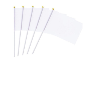 20pcs 14x21cm Solid White Blank Flags Handheld for Activity Sports