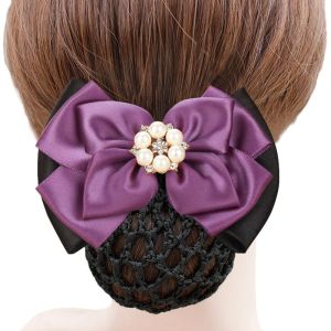 DAN S วินเทจ สง่างามเรียบหรู กิ๊บหนีบผม, ชุดคลุมศีรษะ ของขวัญสำหรับเด็ก สำหรับผู้หญิง ไข่มูกไข่มูก, โรงแรมในโรงแรม, ตาข่ายคลุมผม, คลิปหางม้า, สายผูกผมสไตล์เกาหลี, คลิปสปริงกุทัณฑ์