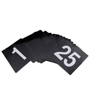 2 Inch Plastic Table Numbers Black Double Sided 1-25