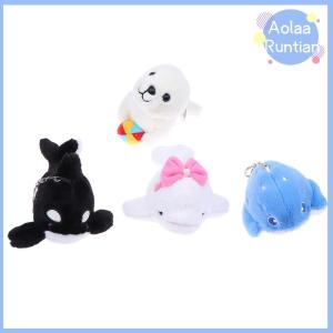 Aolaa Marine Animal Series Keychain Plush Animal Doll Sea Lion Killer Whale Skate Ray Whale Keyring Backpack Charms Bag Decor Toy