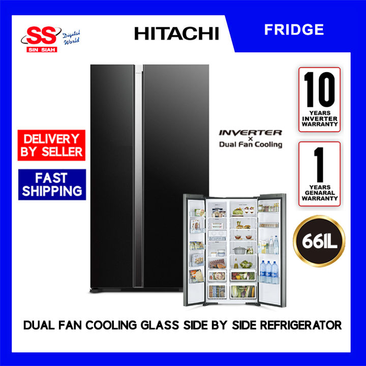 DELIVERY BY SELLER 】Hitachi RS800PM0 GBK BLACK 661L Dual Fan Cooling