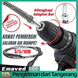 Alat Jepit Kawat Pembersih Saluran Mampet Adaptor Bor Pipa Air Wastafel Pipe Cleaner Flexibel Pembersih Kotoran Dengan Adaptor Bor 3M 5M 10M