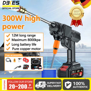【with 2 batteries】DEKES Wireless Car Washer 48V Lithium Battery Portable High Pressure Washer 8000kpa Cleaning Water Gun Garden Sprayer High Pressure Water Pump