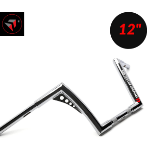 25mm Fat Ape Hanger Handlebars 10 12 & 14 INCH Black and Chrome FOR Retro Custom Choppers Bobbers Motorcycle.