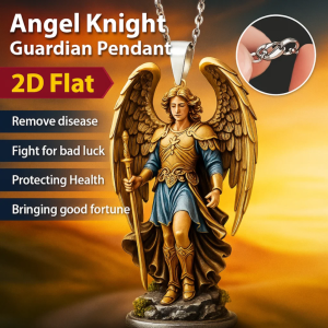 Angel Knight Guardian Pendant Warrior Angel Wings Lucky Charm Necklace Car Hanging Vintage Fashion Gift