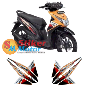 lis les sticker lis body Motor Beat Fi Awal Tahun 2012 2013 Oren Orange Hitam Standar