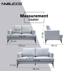 Nabucco S6875 Certate 2+3 Sofa Set[Multiple Material & Colour Can choose][Delivery West Malaysia Only]