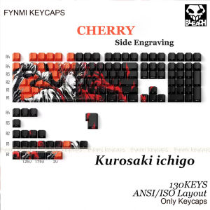 Anime Keycaps Kurosaki ichigo ISO ANSI Cherry Profile PBT Side Engraving 130 keys Double Shoting Mechanical Keyboard Keycaps