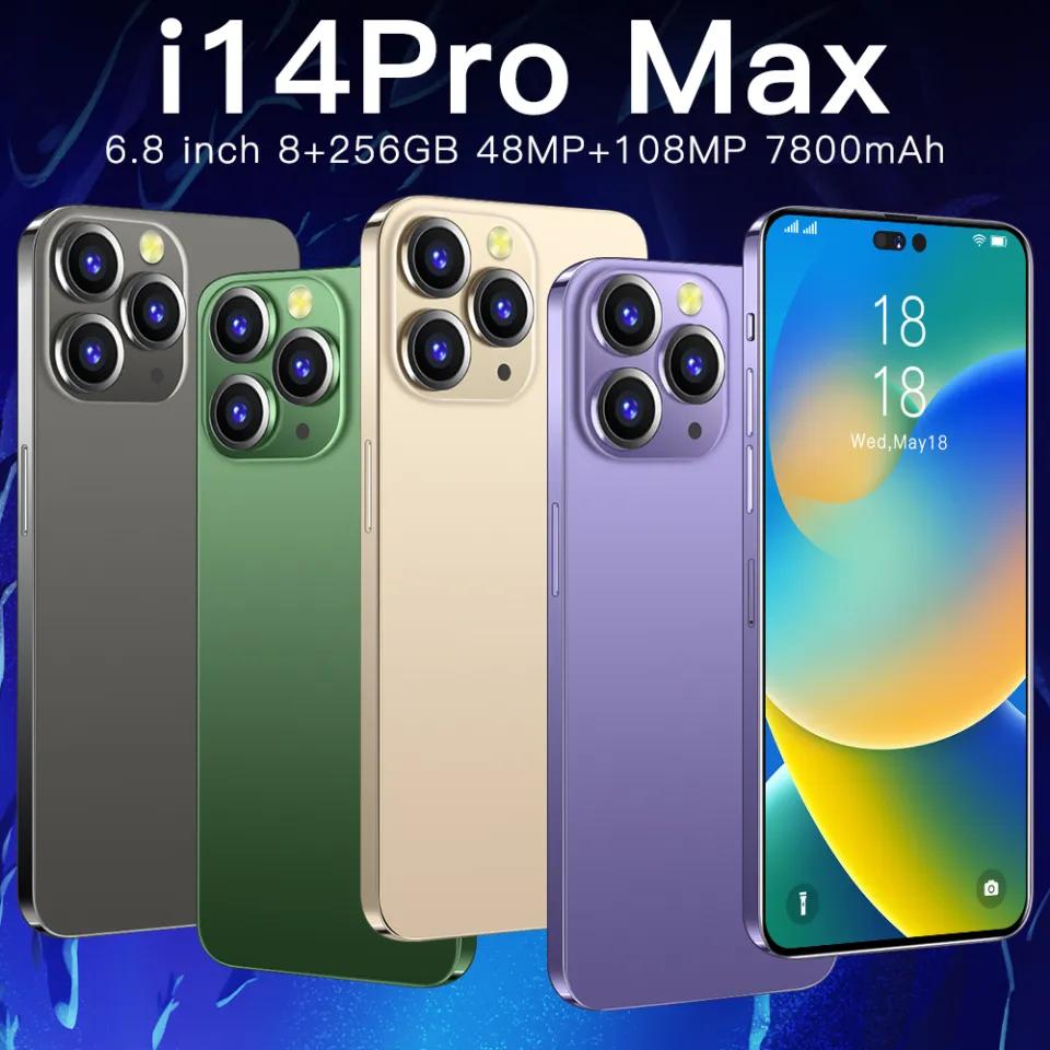 Android 10用I14pro Maxロック解除スマートフォン ゴールド