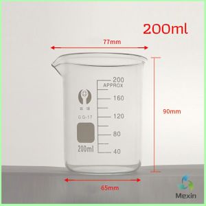Mexin  บีกเกอร์ แก้ว ขนาด 50ml 100ml 200ml and 250ml พร้อมส่ง Glass Beaker