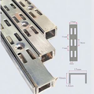 Thanh ray gắn tường đôi bản A2 gắn cốc đỡ gắn tay đỡ móc bi treo làm kệ trưng bày inox cao cấp