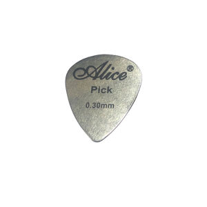 Alice 0.3mm Thin Durable Metal Guitar Pick Silver Color Professional Bass Ukelele Guitar Picks