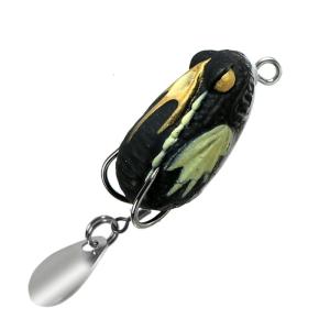 PVC Frogs Lures for Blackfish Fishing Lures with Double Hook and Blade 3cm 3.2g Ray Frogs Crankbait Lures Soft Baits