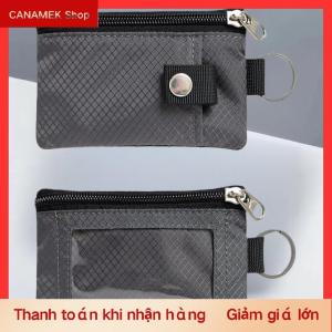 CS Người Giữ Huy Hiệu Với Cửa Sổ ID Ví Nhỏ Không Thấm Nước Chống Trộm Du Lịch Keychain Ví Người Đàn Ông Phụ Nữ Mỏng Zip Thẻ Dây Buộc Ví